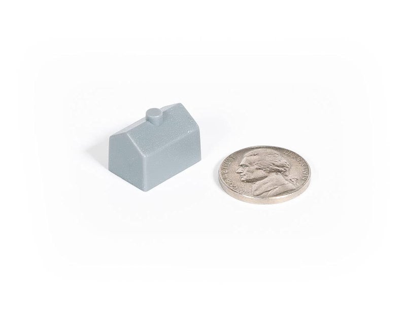 Morrison Games Plastic Houses: Grey Color Board Game Replacement House (Colored Miniature Town & City Buildings, Board Game Playing Pieces) | 50 Pieces - Image 2